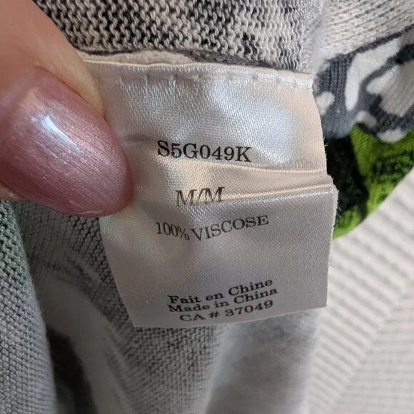 San Francisco Lightweight Knit Floral Print Top Cowl Neck Sleeve Ties Medium - Picture 12 of 12